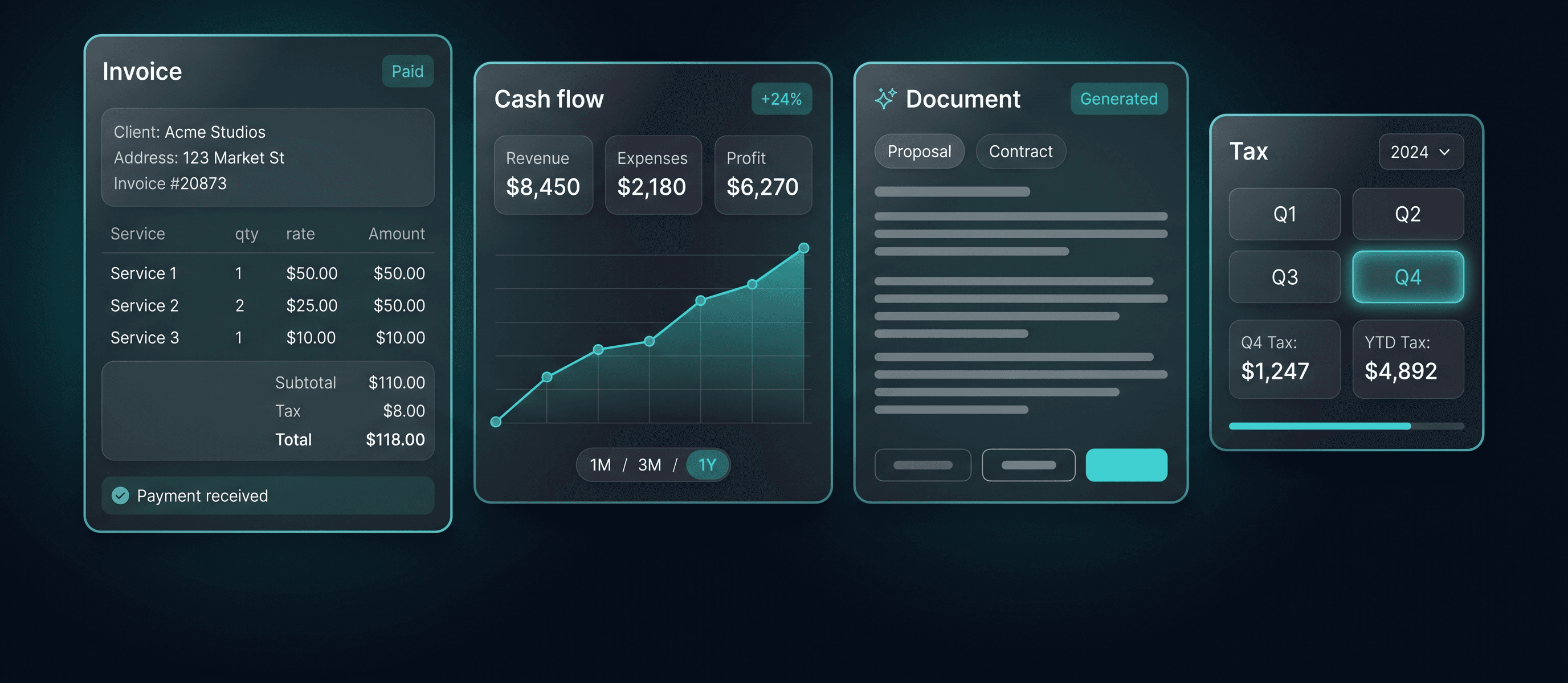 Lancely dashboard preview